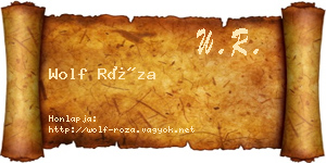 Wolf Róza névjegykártya